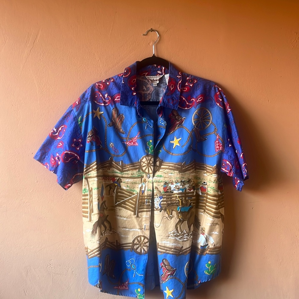 Vintage western rodeo button down